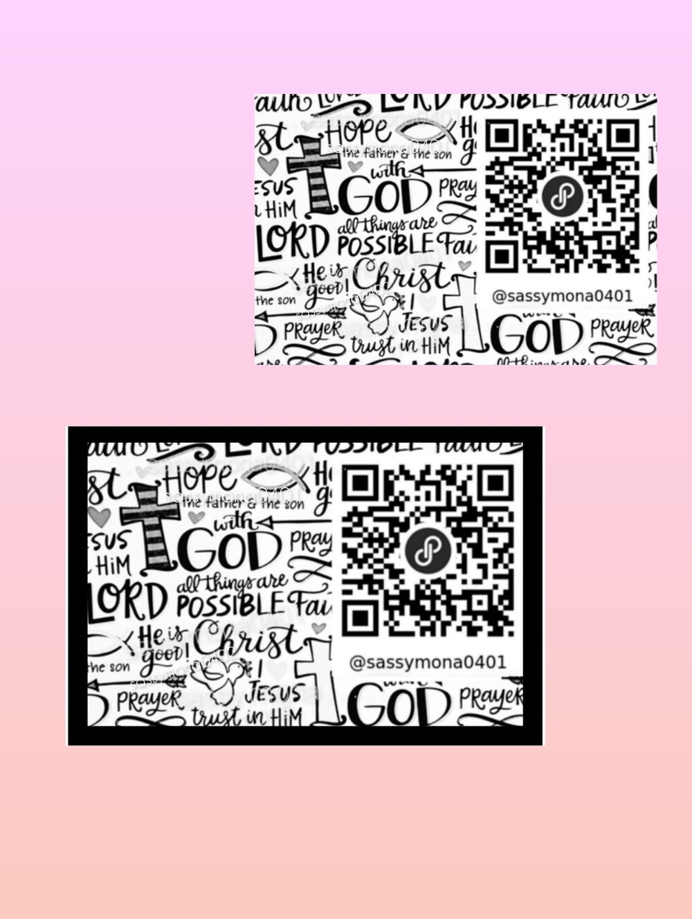 QR Inspirational Faith QR Cards and Stickers 30 2x4 Stickers 30 Cards 3.73x2 in